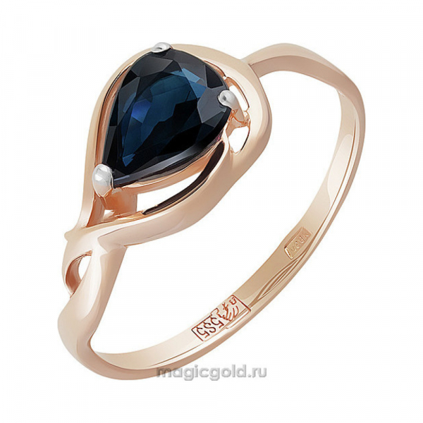 Золотое кольцо с сапфиром № 161261