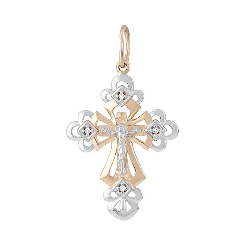 Крест литой с фианитом № 135420