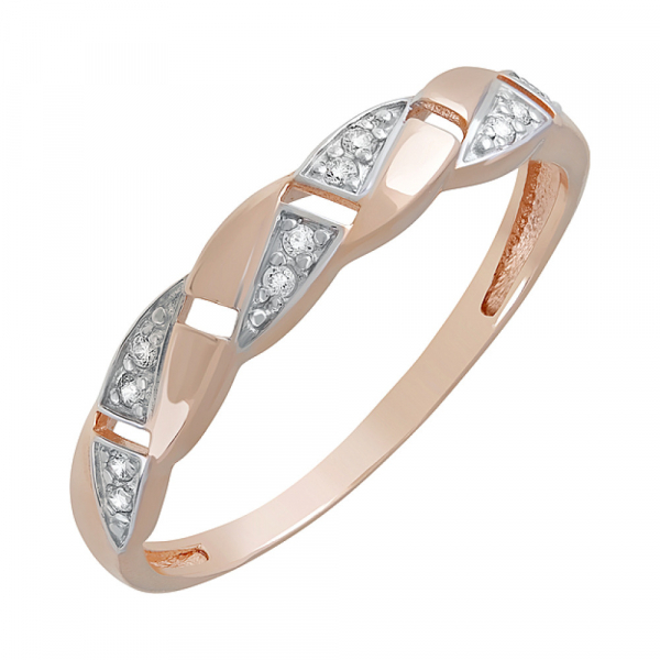 Золотое кольцо с фианитами № 123344