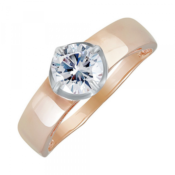 Золотое кольцо с фианитом № 138304