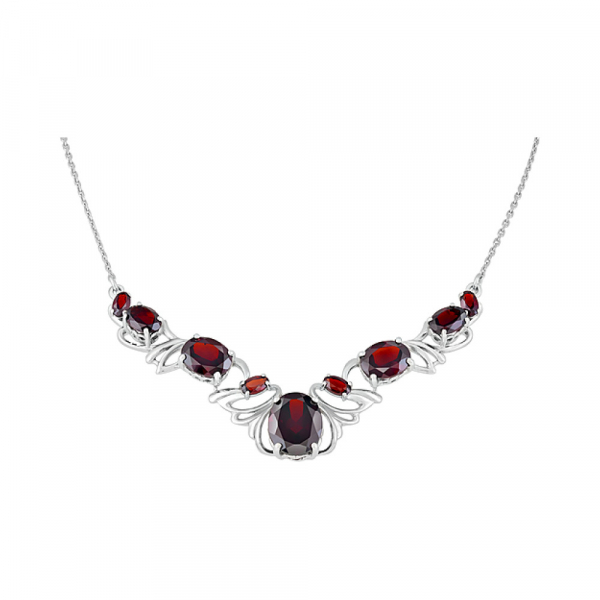 Серебряное колье с гранатом № 126307