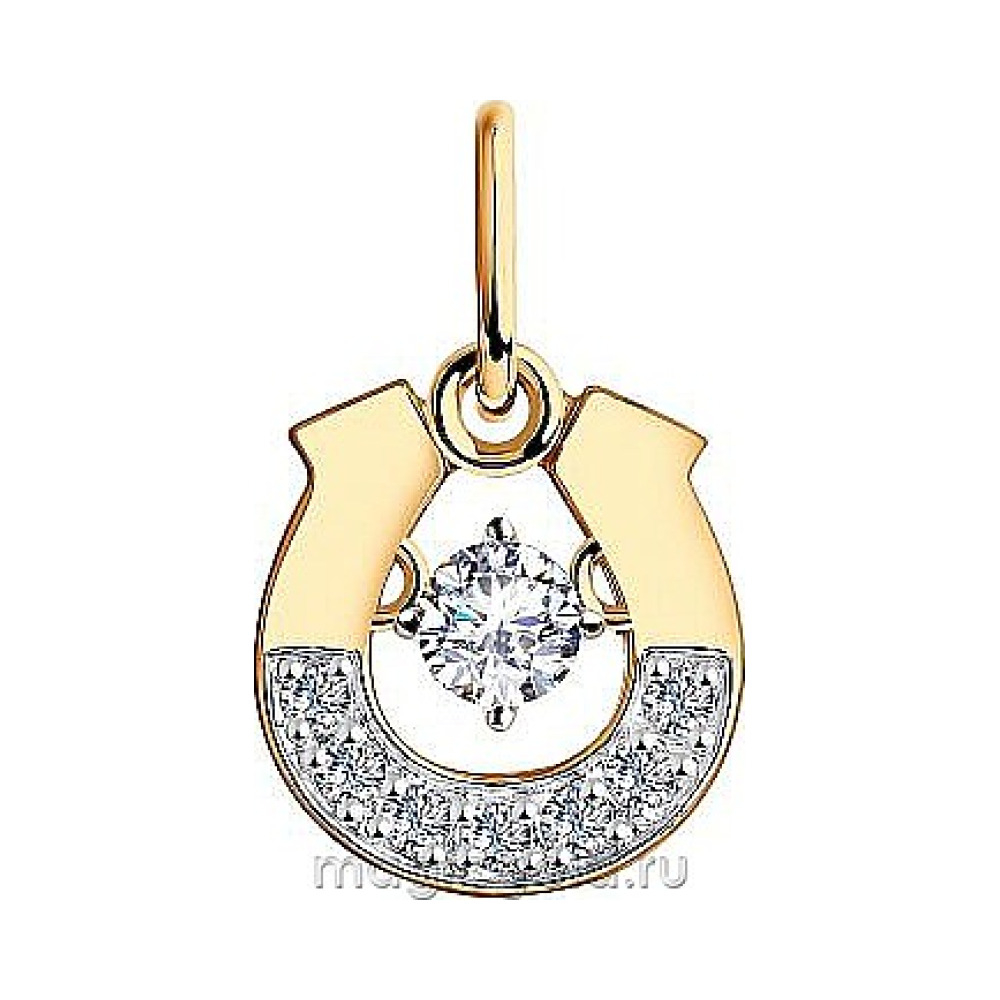 Золотая подвеска с фианитом № 174088
