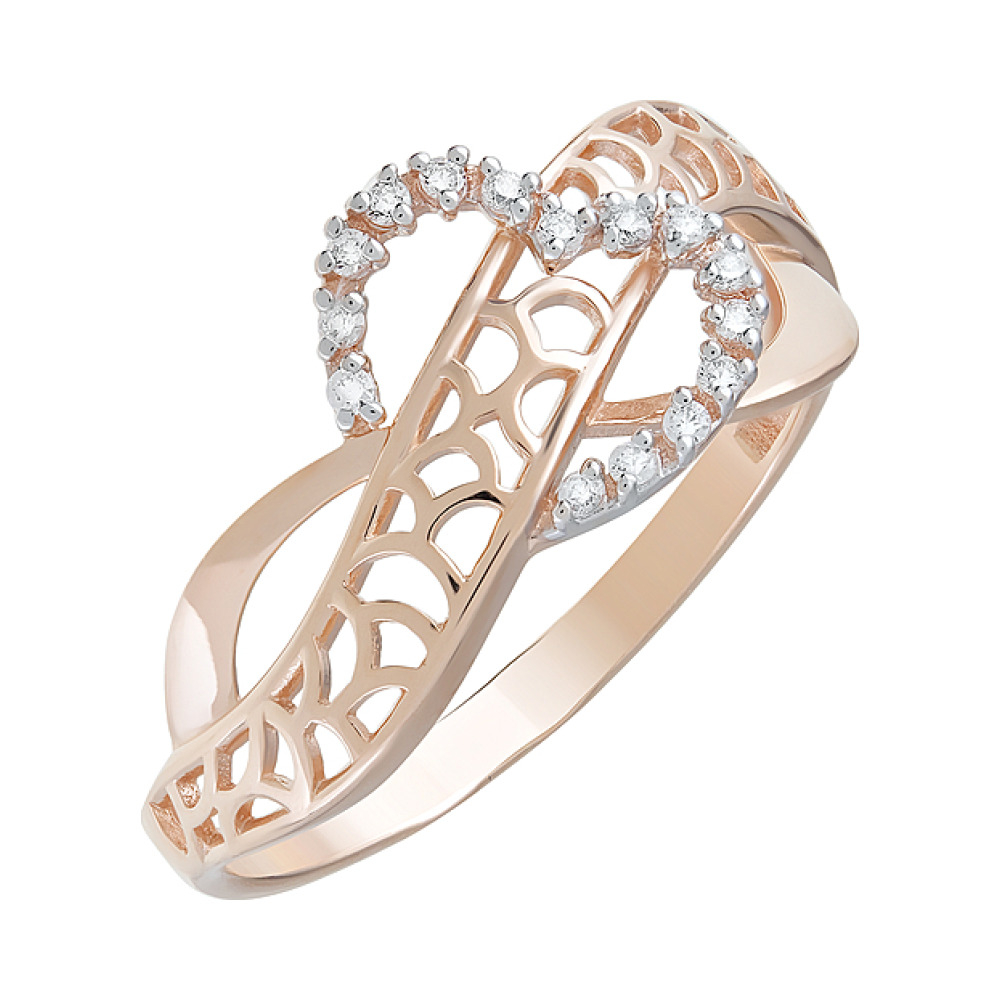 Золотое кольцо с фианитами № 126395