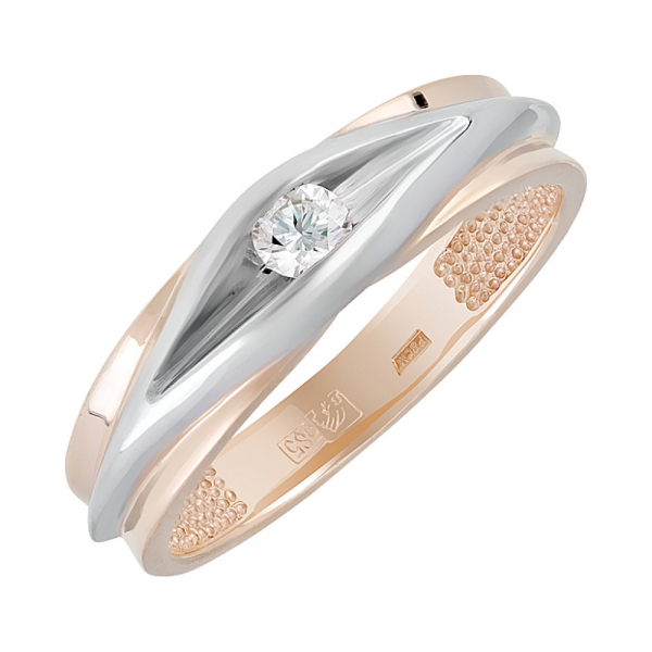 Золотое кольцо с бриллиантом и изумрудом № 39994