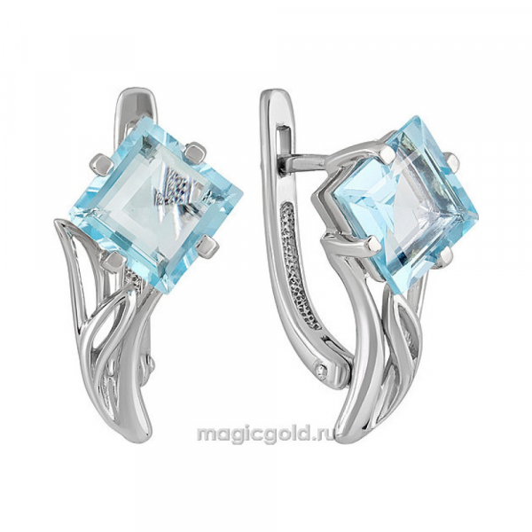 Серебряные серьги с топазом № 134426