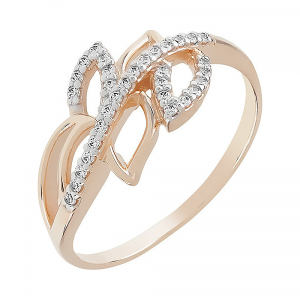 Золотое кольцо с фианитом № 105437