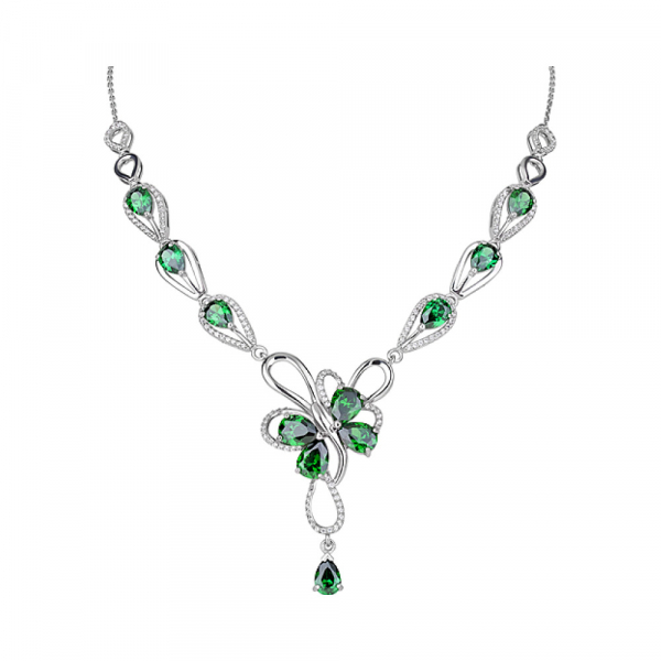 Серебряное колье с фианитом № 126626