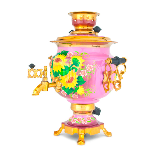 Самовар электрический "овал", 3 литра, роспись №1