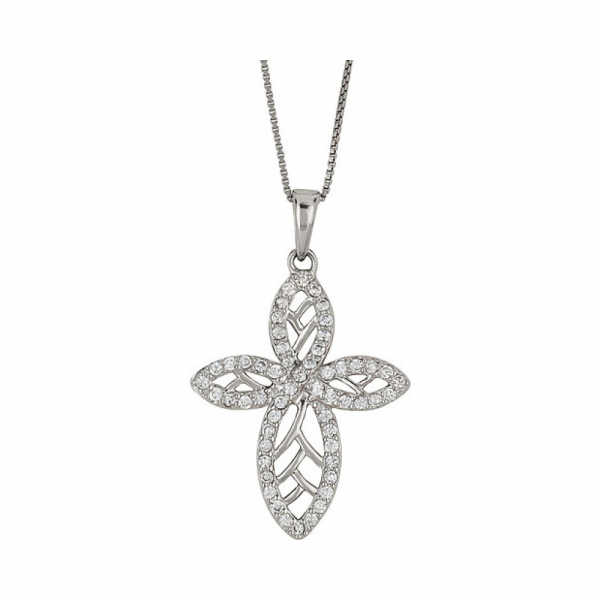 Серебряное колье с фианитами № 83425