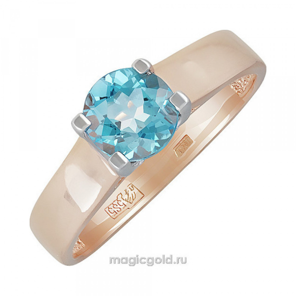 Золотое кольцо с топазом и фианитом № 139177