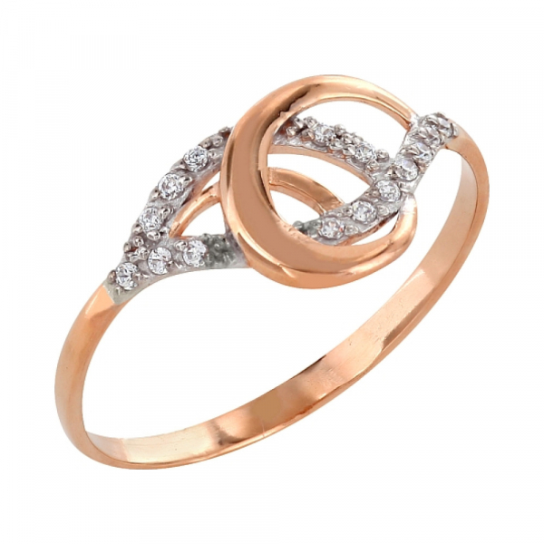 Золотое кольцо с фианитами № 101567