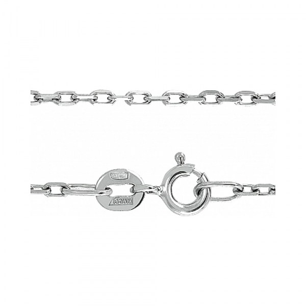 Серебряная цепь якорная граненая родированная № 100389