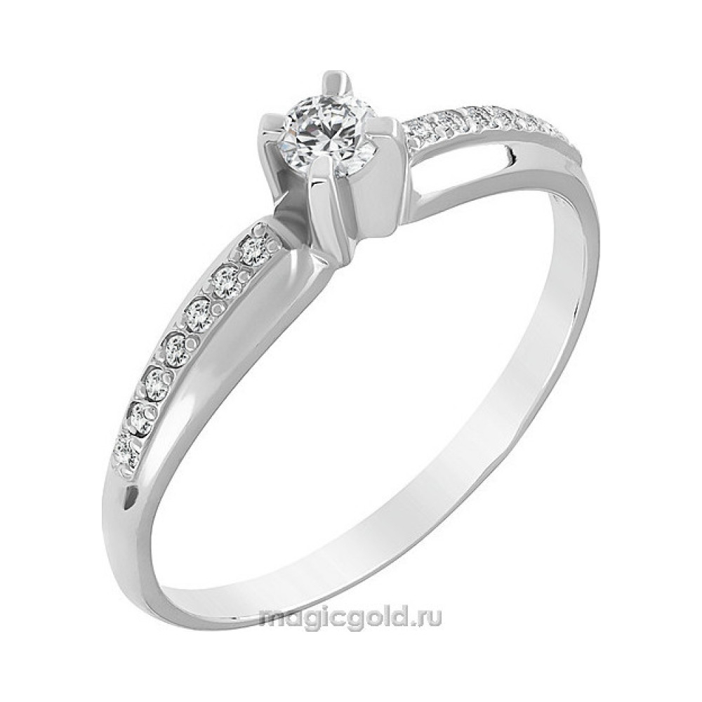 Золотое кольцо с бриллиантом № 105743