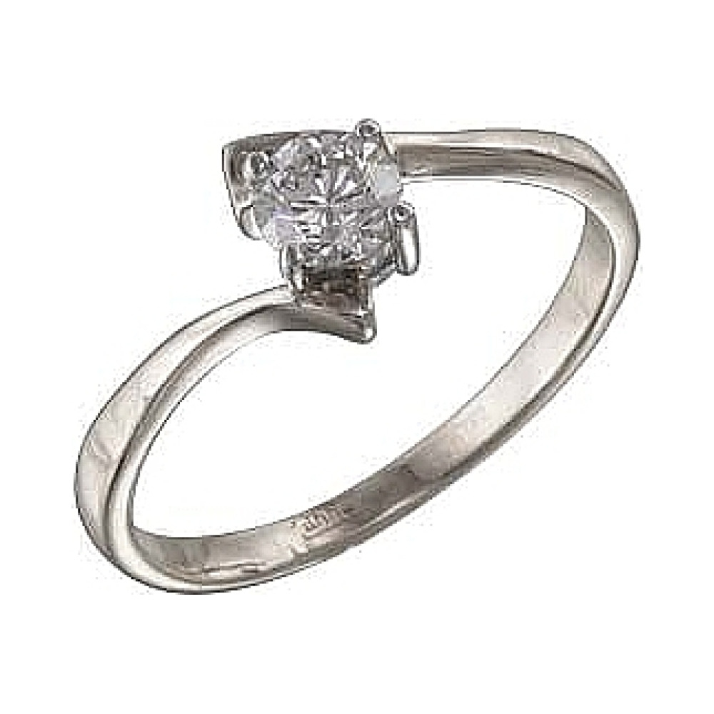 Золотое кольцо с бриллиантом № 24843