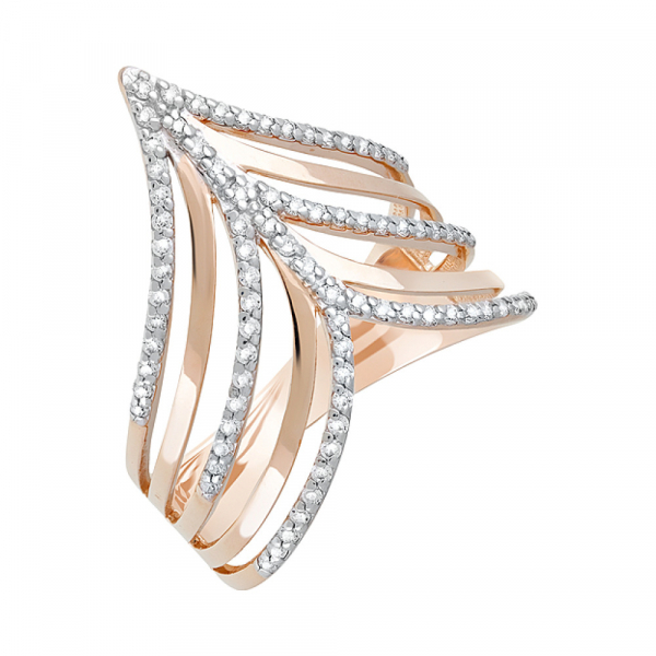 Золотое кольцо с фианитами № 122307