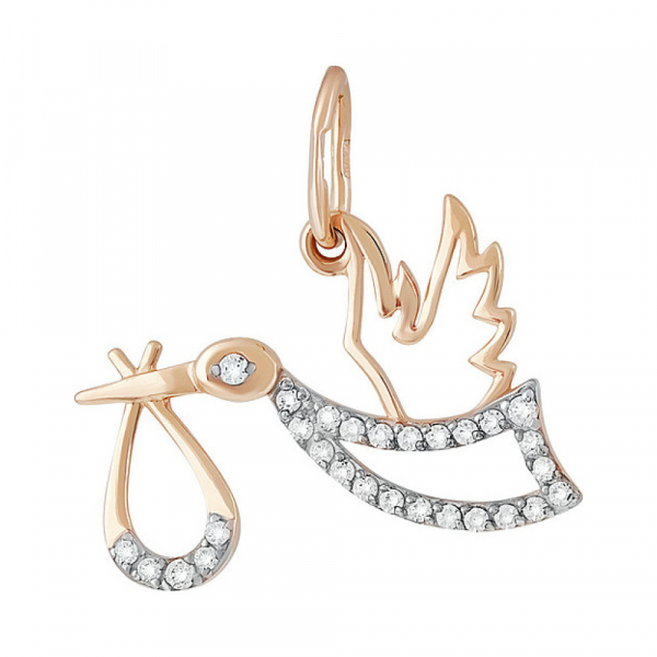 Золотая подвеска с фианитом № 137071