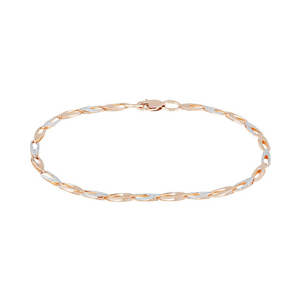 Золотой браслет без камня с алмазкой № 134366