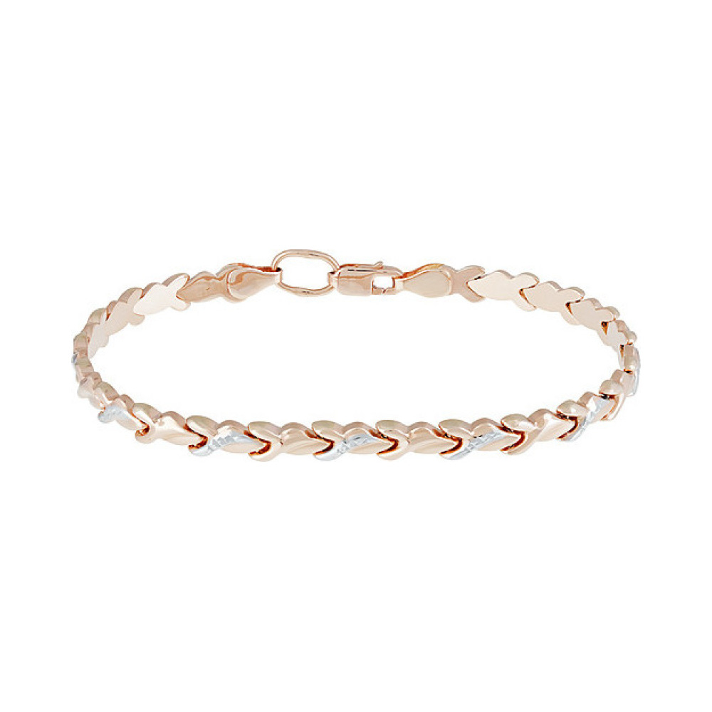 Золотой браслет без камня с алмазкой № 136854