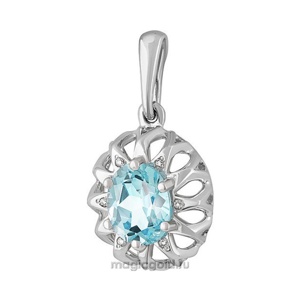 Серебряная подвеска с топазом и фианитом № 130177