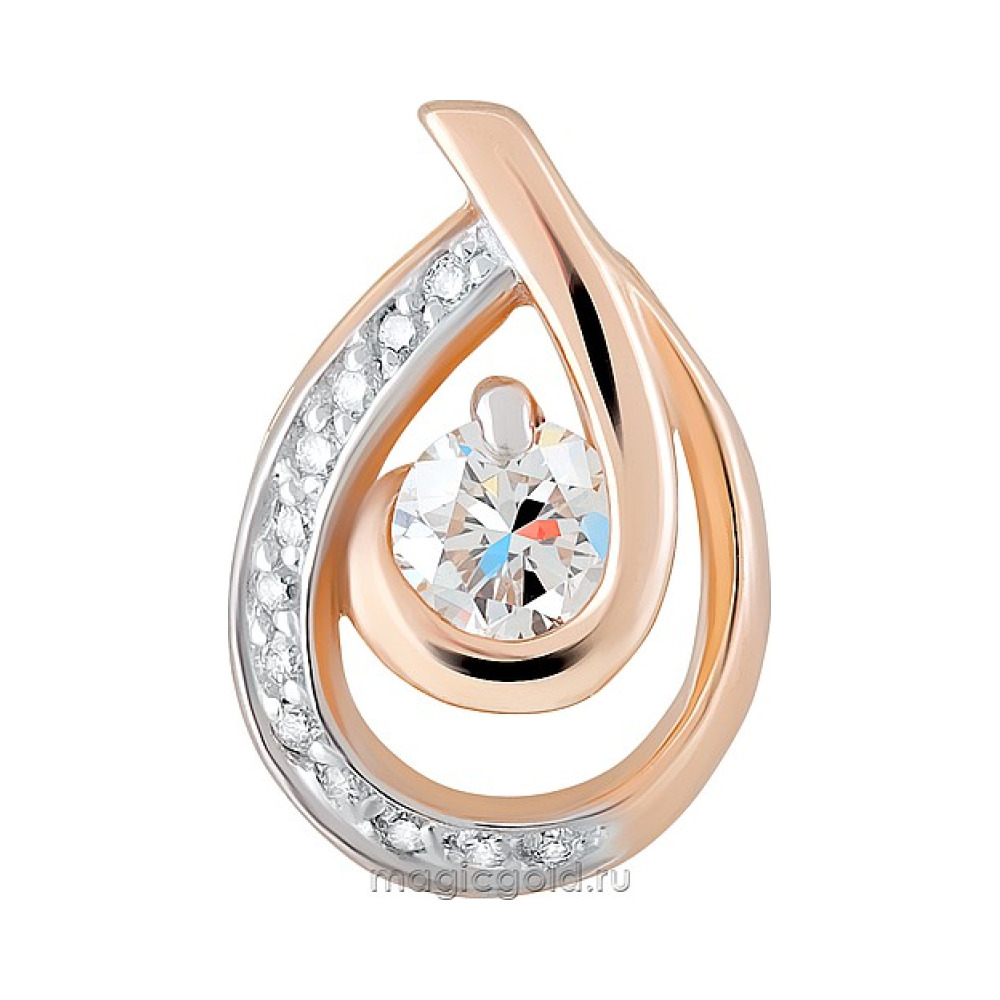 Золотая подвеска с бриллиантом № 124260