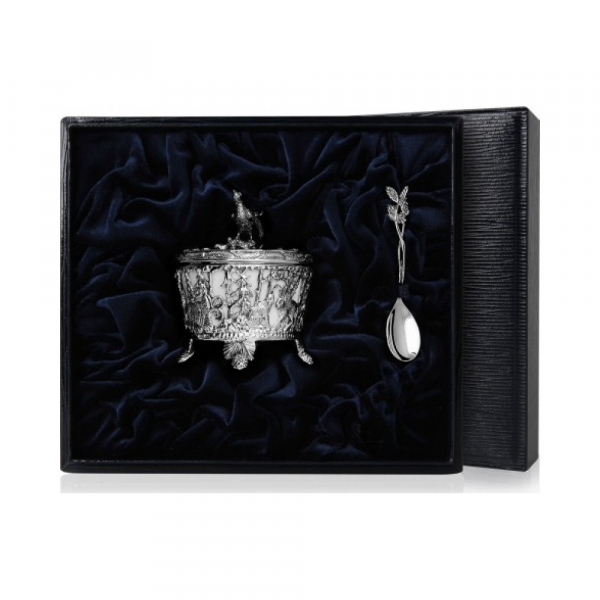 Серебряная солонка «Охотничья-Глухарь»