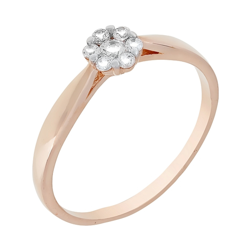 Золотое кольцо с фианитом № 74150