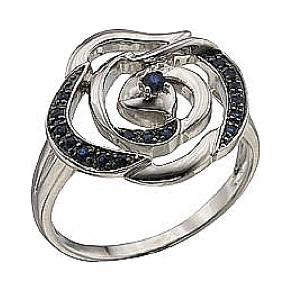 Золотое кольцо с сапфиром № 64369