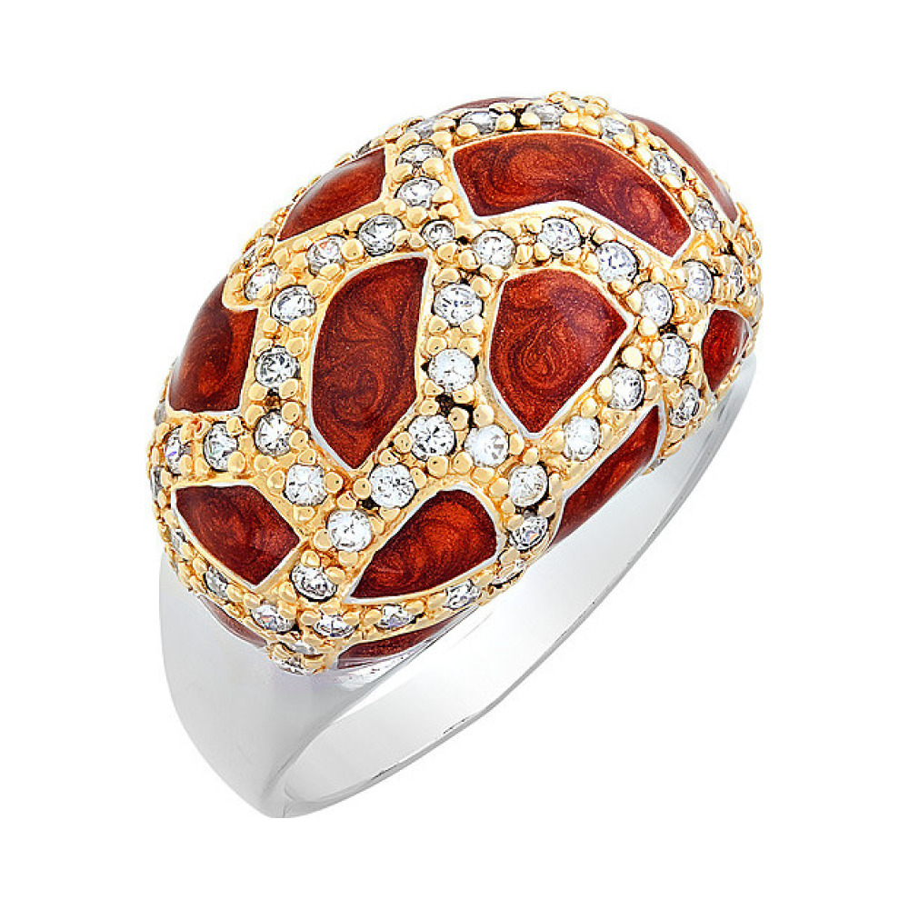 Серебряное кольцо с фианитом № 77742