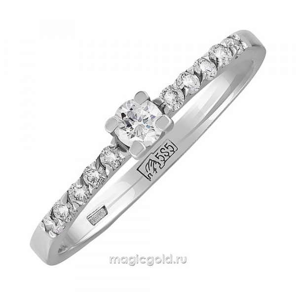 Золотое кольцо с бриллиантом № 109869