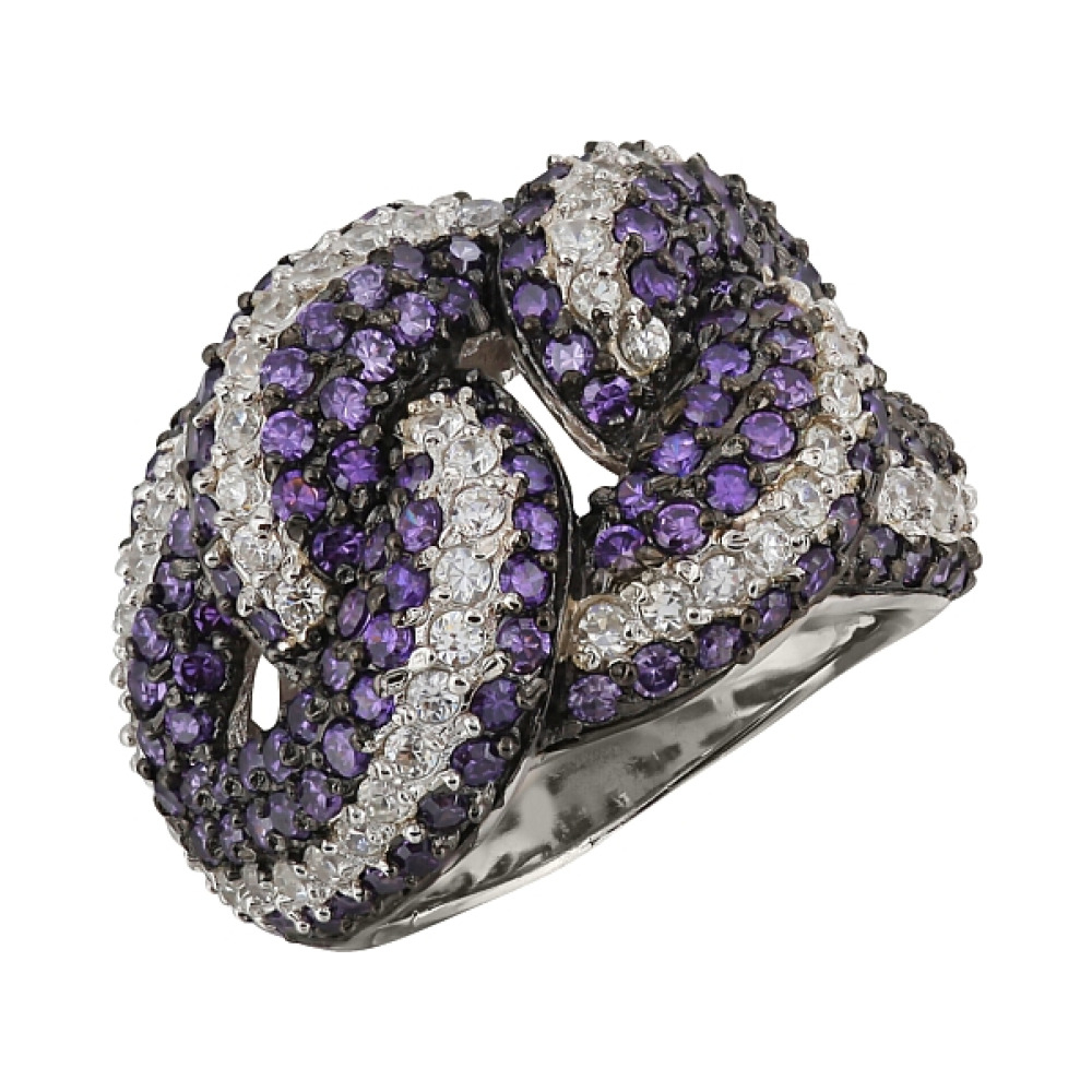 Серебряное кольцо с фианитом № 99575