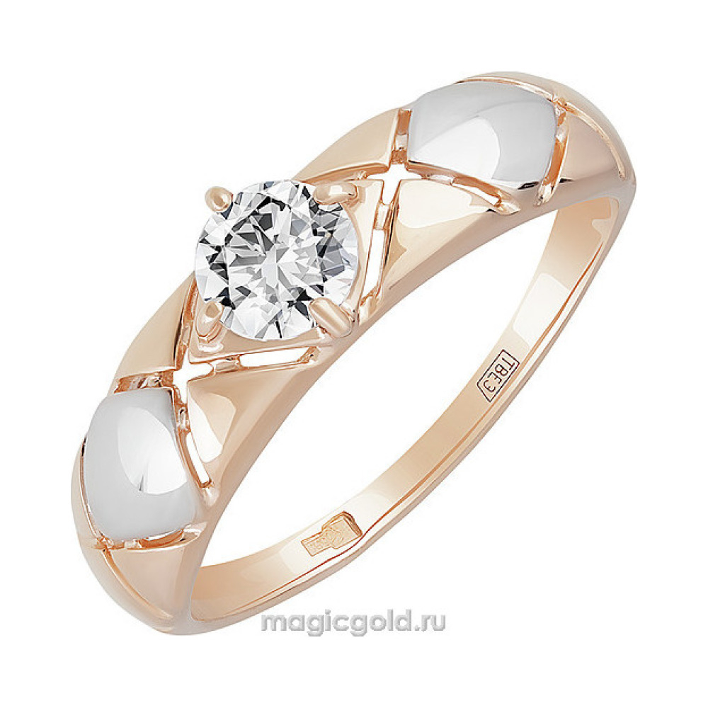 Золотое кольцо с фианитом № 155641