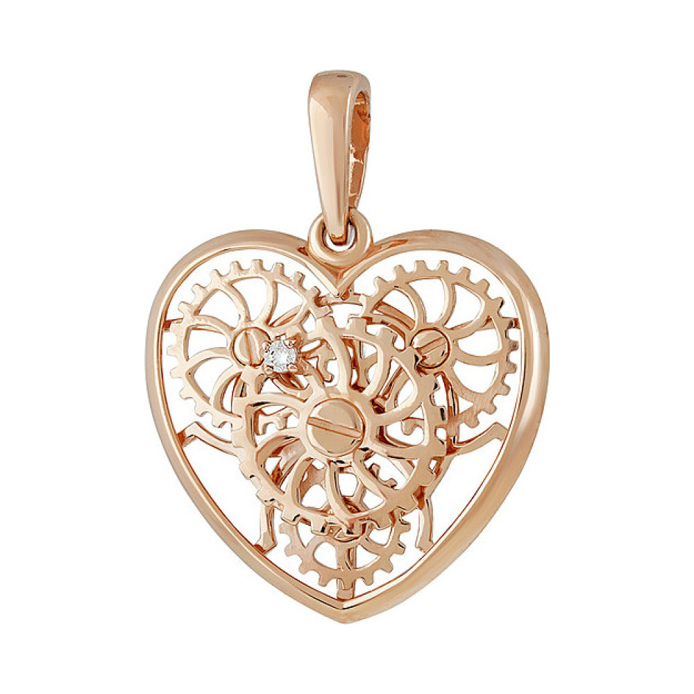 Золотая подвеска с фианитом № 137311