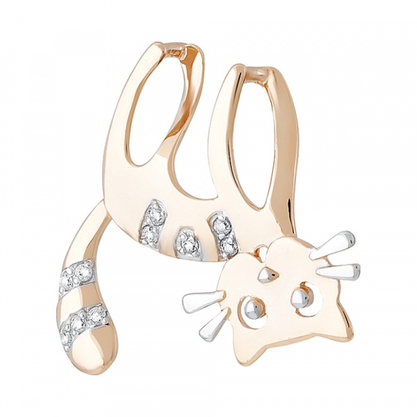 Золотая подвеска с фианитом № 129901