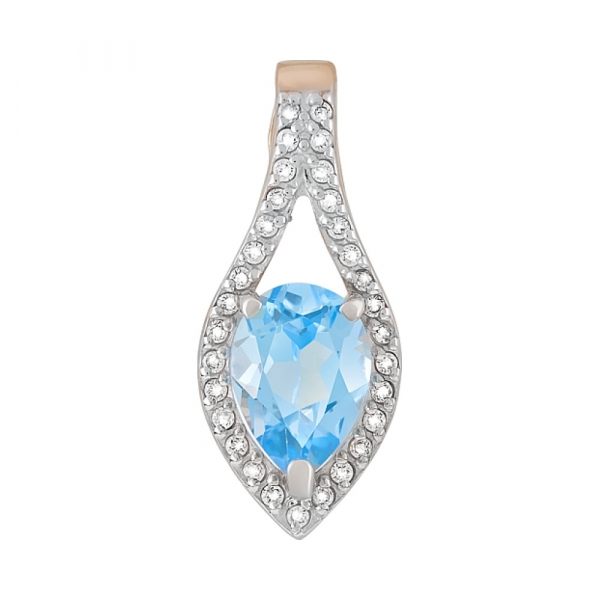 Золотая подвеска с топазом и фианитом № 119570