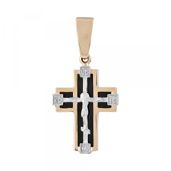 Крест литой с накладкой б/з и фианитом № 134975