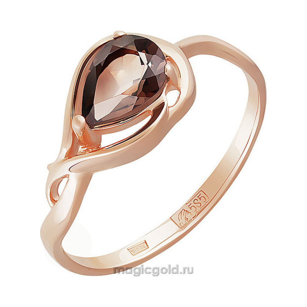 Золотое кольцо с раухтопазом № 160550