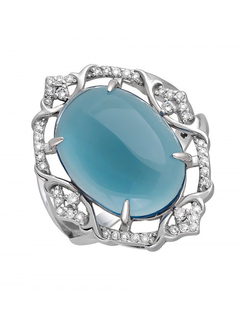 Серебряное кольцо с алпанитом и фианитом № 132527