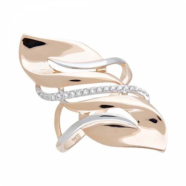 Золотое кольцо с фианитами № 127492