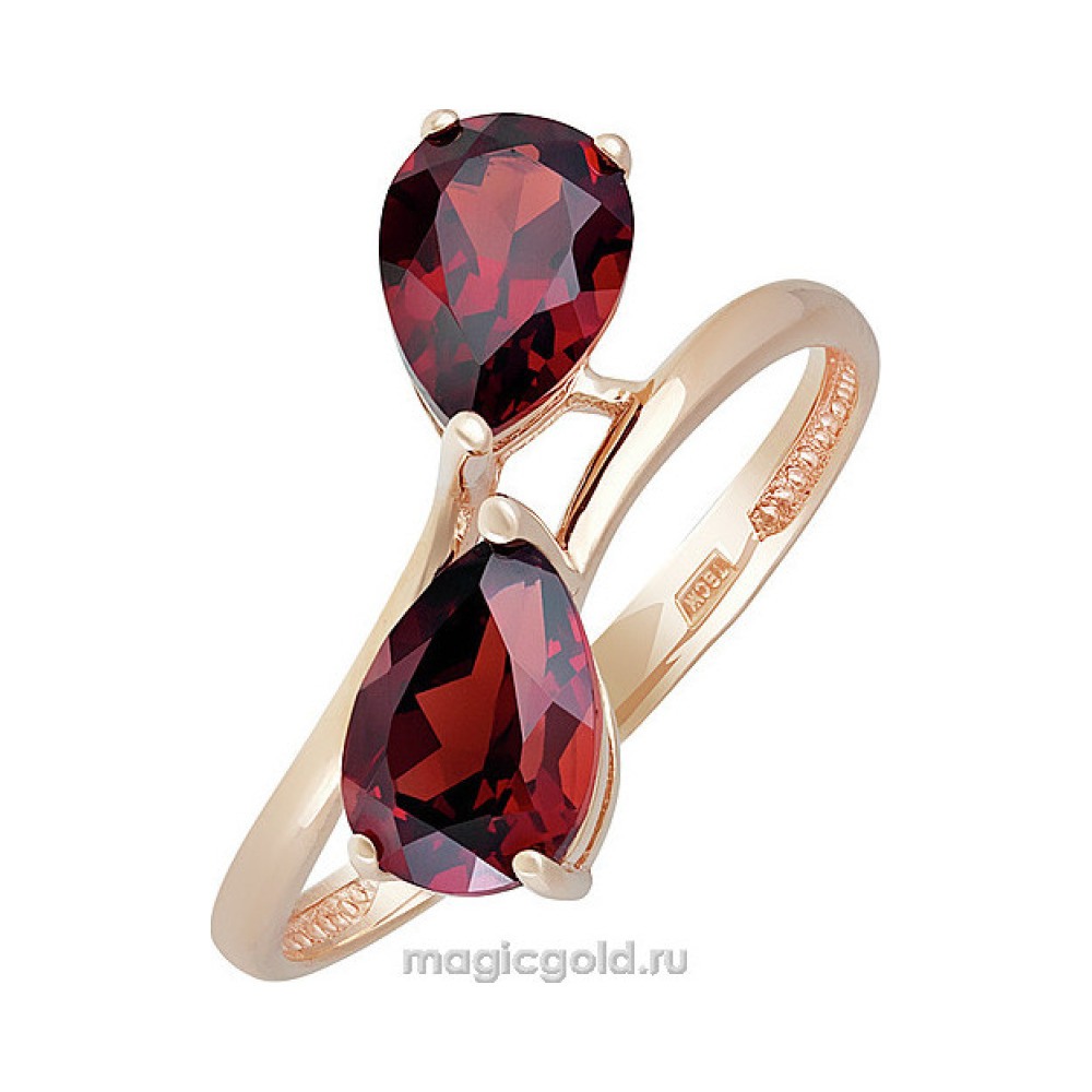 Золотое кольцо с гранатом № 139055