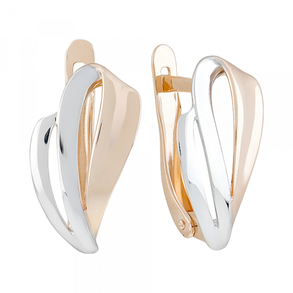 Золотые серьги без камня № 127617