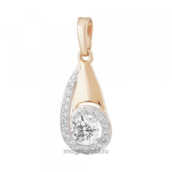 Золотая подвеска с фианитом № 155694