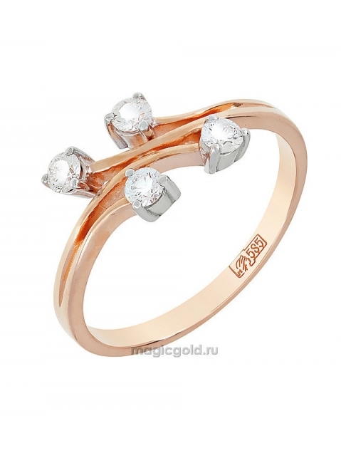 Золотое кольцо с бриллиантом № 60070