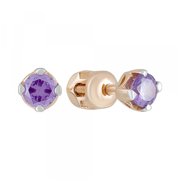 Пуссеты с фианитом № 122189