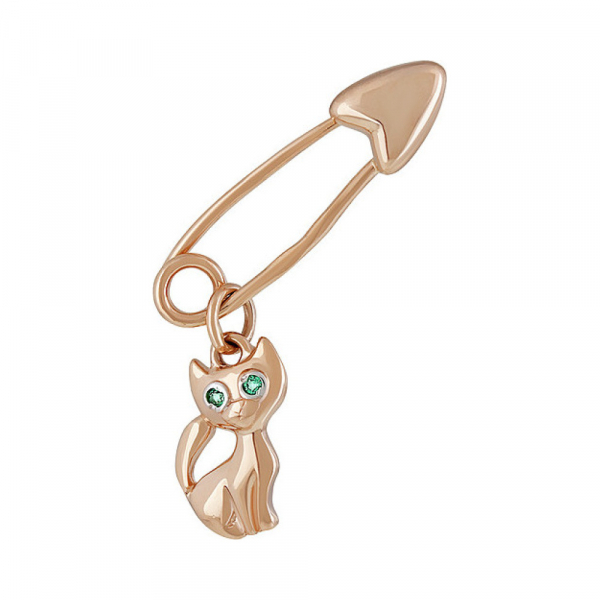 Булавка с изумрудом иск.выр. № 137418