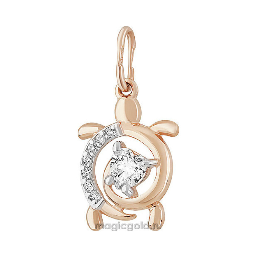 Золотая подвеска с фианитом № 155699