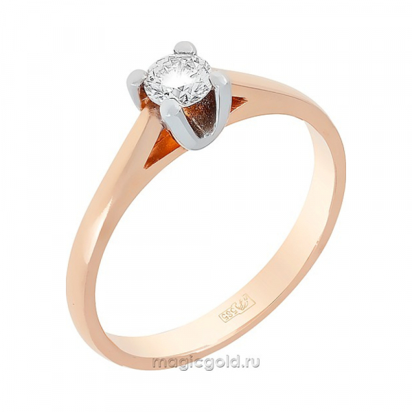 Золотое кольцо с бриллиантом № 25905