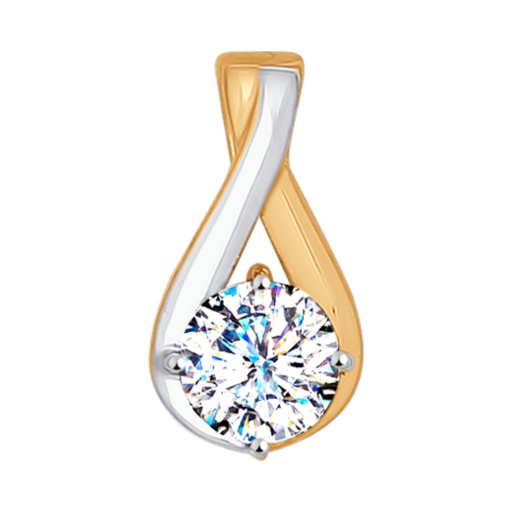 Золотая подвеска с кристаллом swarovski № 140962