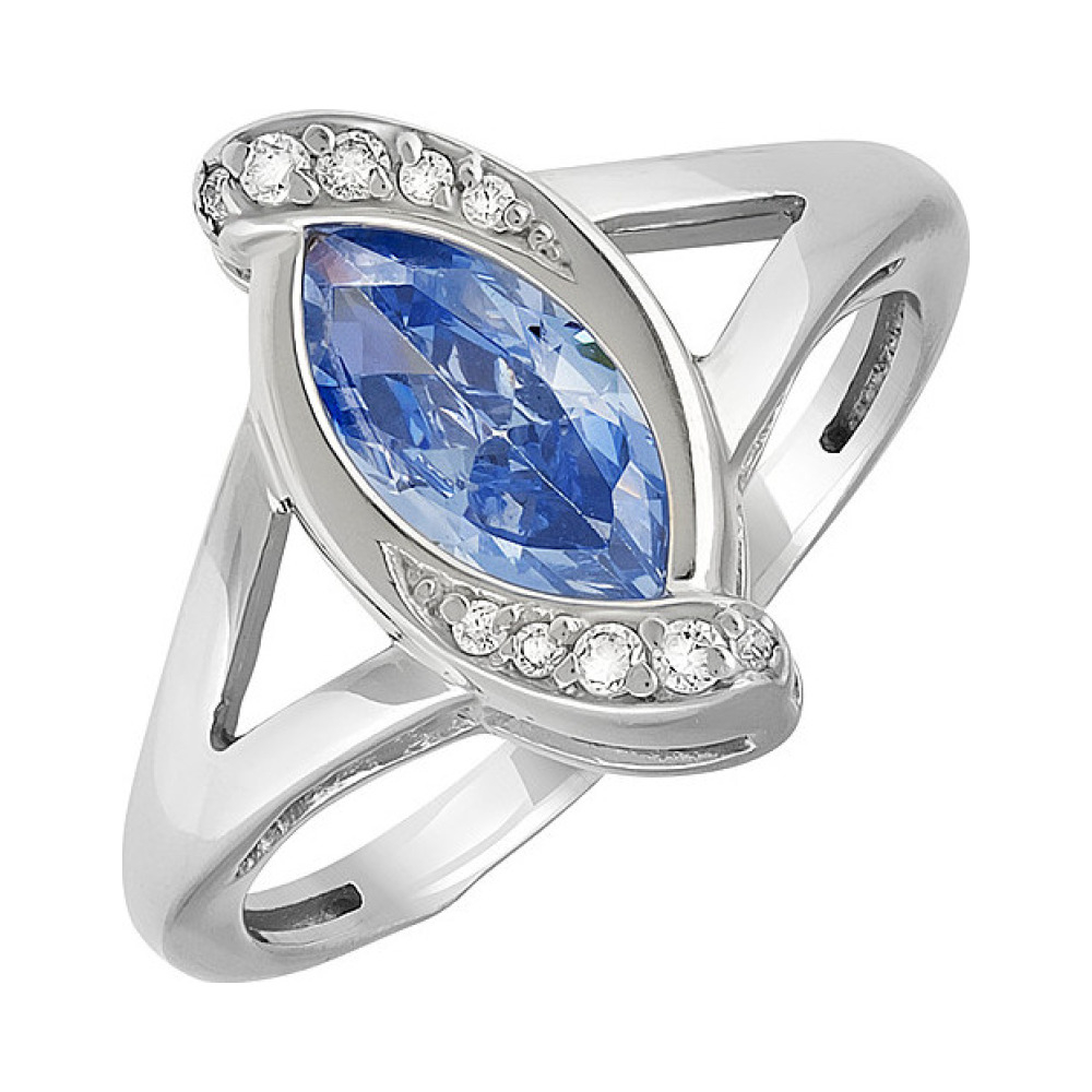 Серебряное кольцо с фианитом № 132978