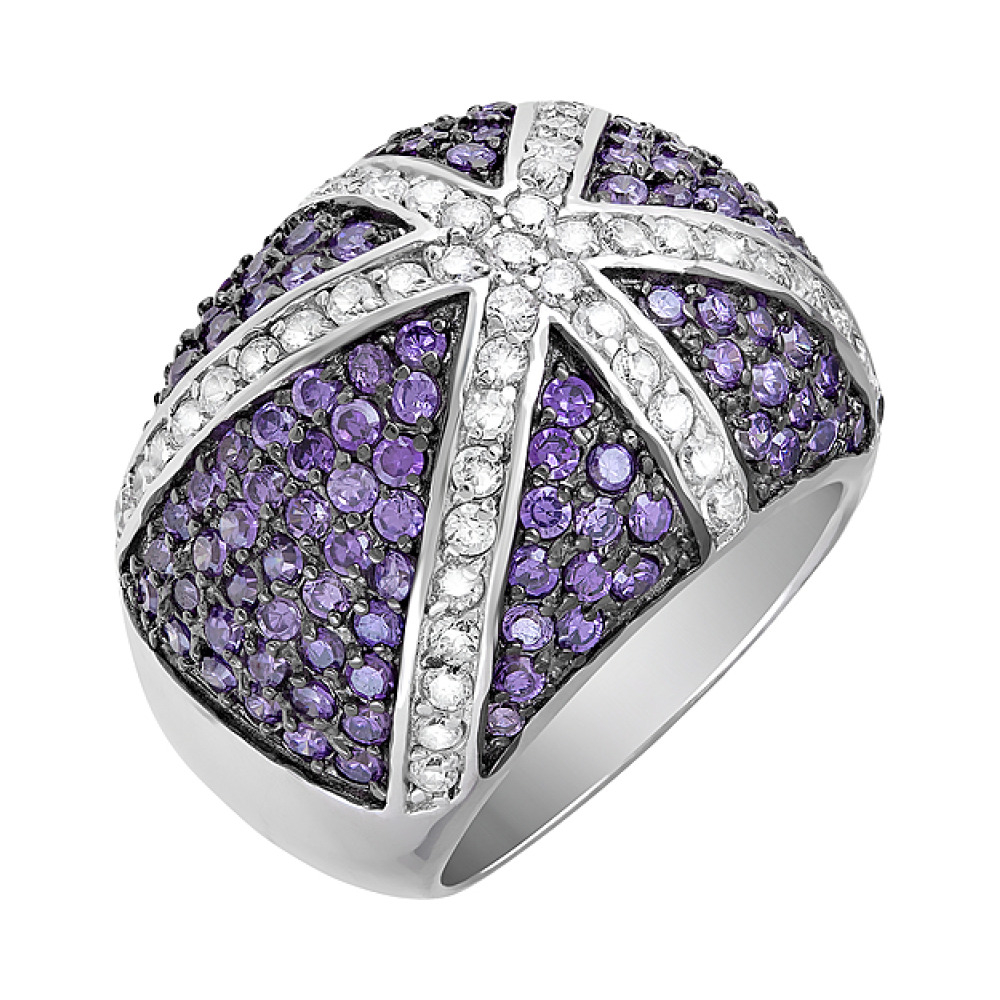 Серебряное кольцо с фианитом № 99611