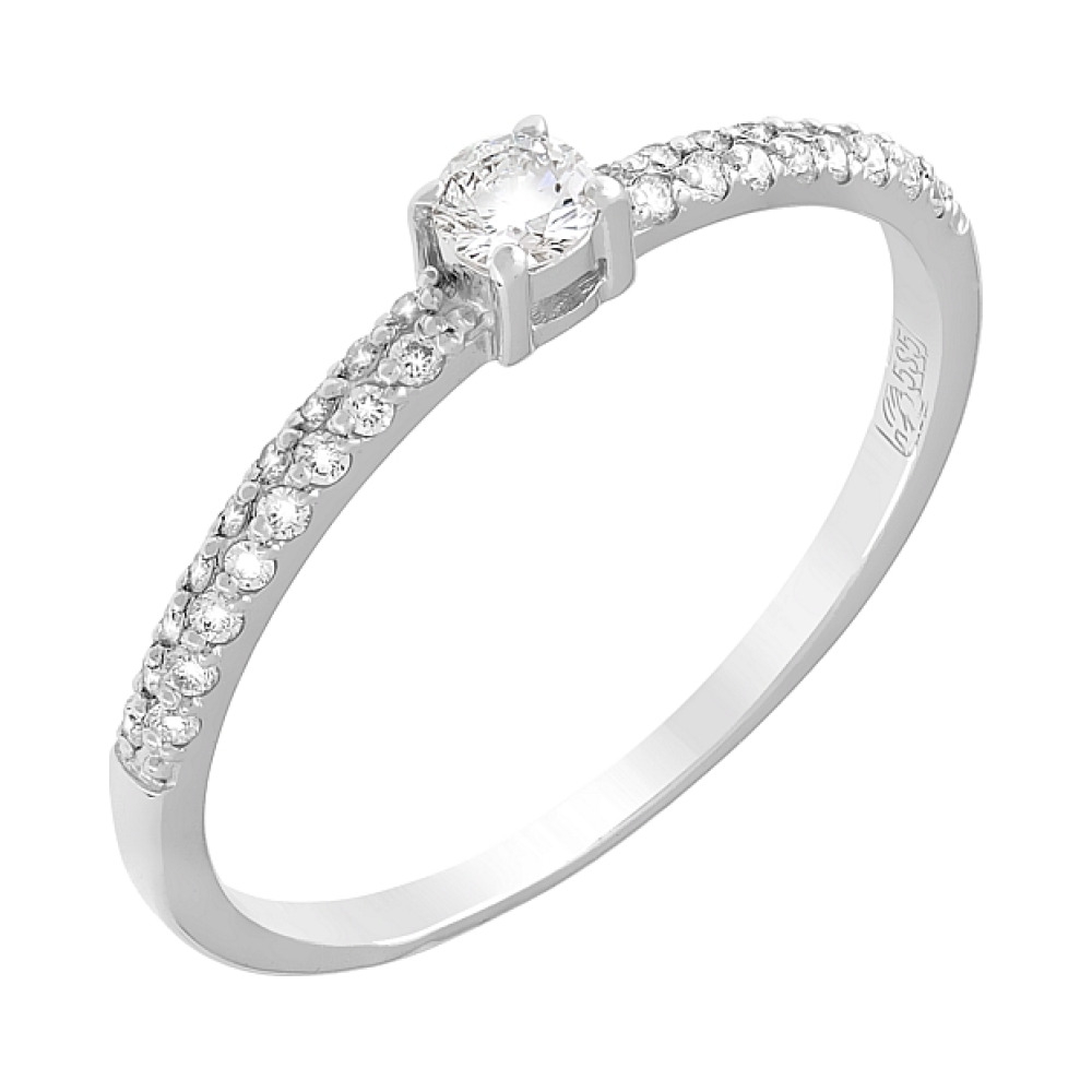 Золотое кольцо с бриллиантом № 111591